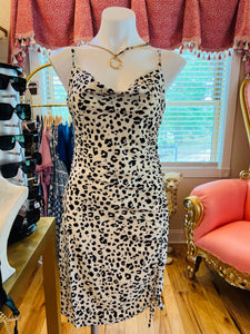 Leopard Print Cowl Neck Dress