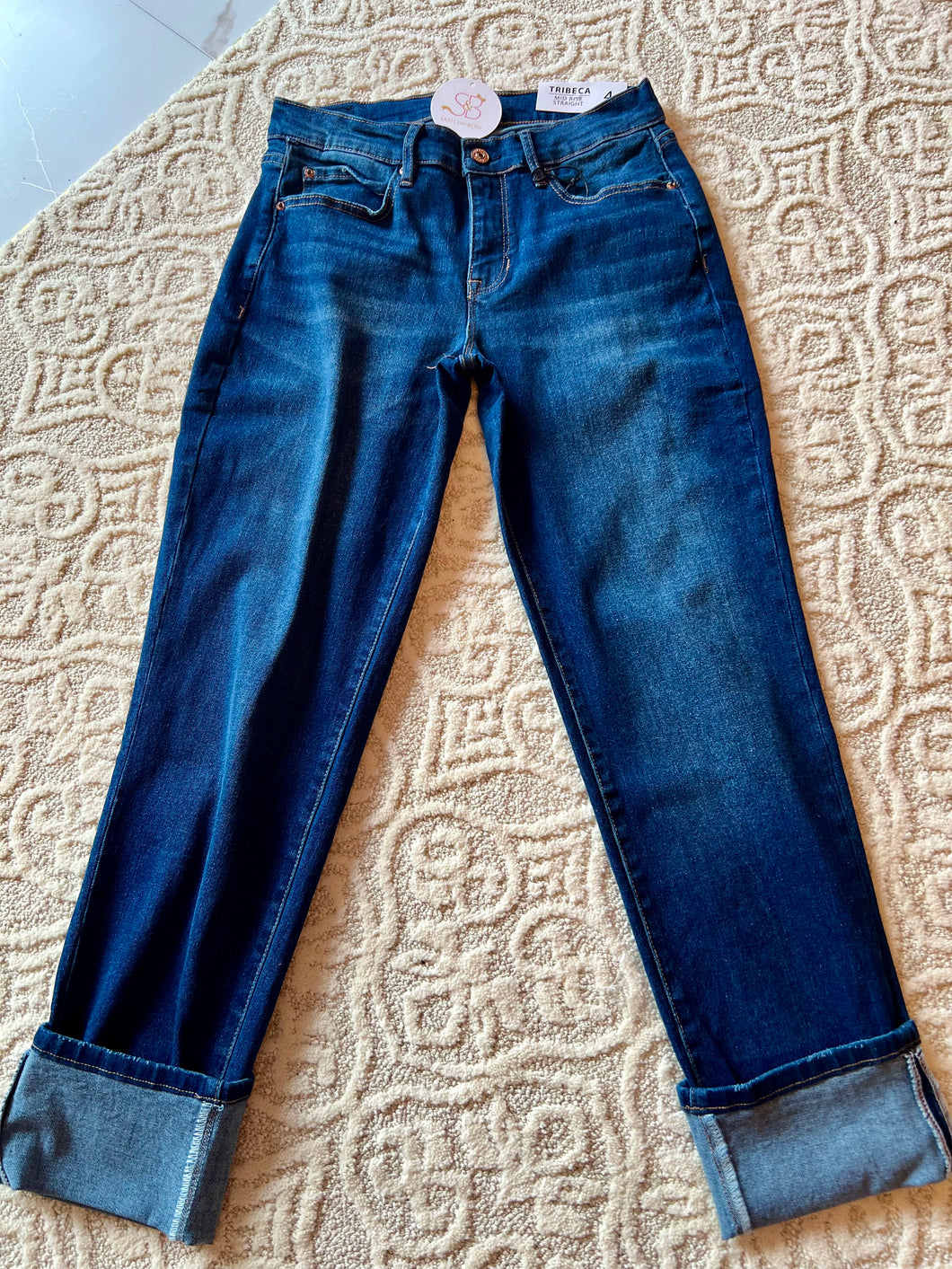 Midrise Straight Leg Denim