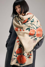 Load image into Gallery viewer, Orange / Green Blossom Reversible Wrap
