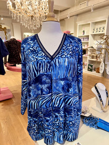 Blue Animal Print Tunic