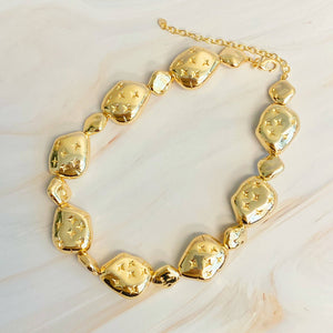 Starlight Golden Pebble Necklace